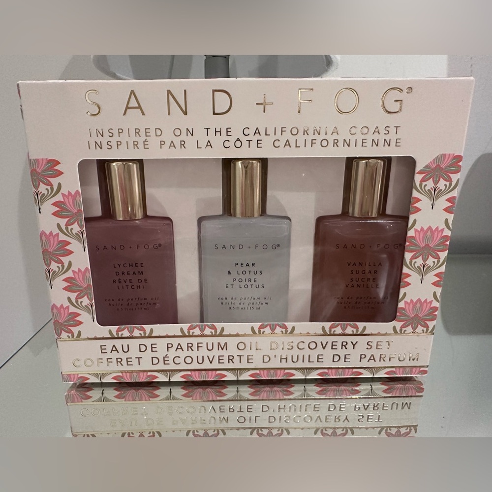 Sand + Fog Perfume Oil Discovery Set, Vanilla Sugar, Pear & Lotus, Lychee Dream